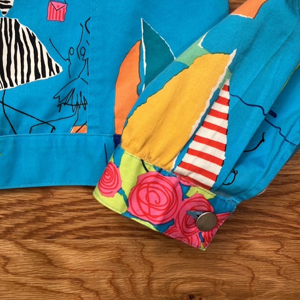 Women’s Catherine Stewart small Turquoise colorful jacket - Picture 5 of 5